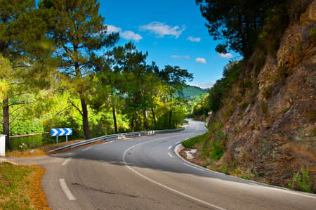 Asphalt Road in the French Alps