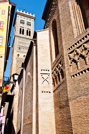 Cityscapes with Catholic Church in Zaragoza, Rebuilt from a Mosqueの写真素材