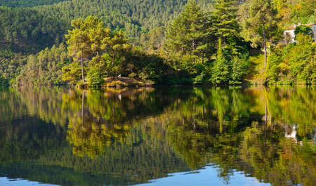 The House on the Shore of Lake in the French Alpsの写真素材