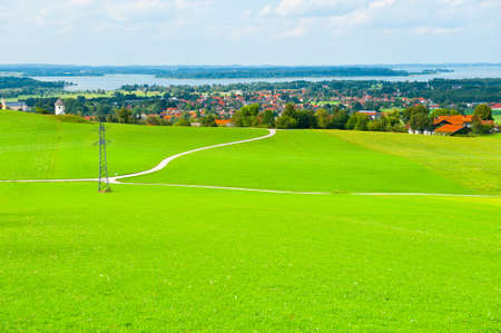 Meadow near Bavarian Lake Chiemseeの写真素材
