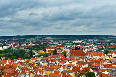 Bird's Eye View on the Bavarian Town of Landshut, Germanyの写真素材