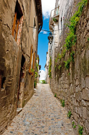 Cobblestones in Medieval French City of Viviersの写真素材