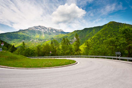 Winding Paved Road in the Italian Alps Winding Paved Road in the Italian Alps