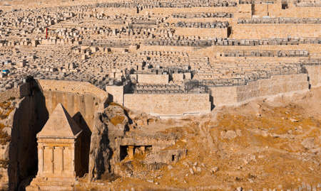 The Tomb of Zechariah and Ancient Jewish Cemetery on the Olive Mountain in Jerusalem