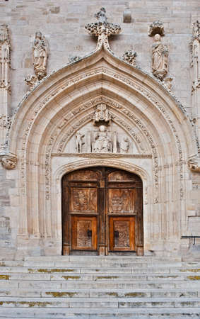 Detail of  Portal of the Romanesque Church in Spainの写真素材