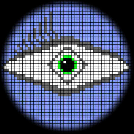 Eye Icon on Black Backgroundの写真素材