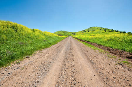 Dirt Road on the Golan Heights, Israelの写真素材