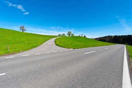Crossroads High Up in the Swiss Alpsの写真素材