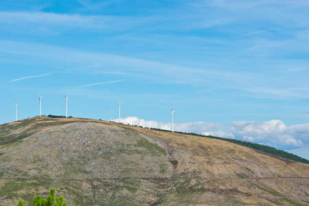 Modern Wind Turbines Producing Energy in Portugalの写真素材