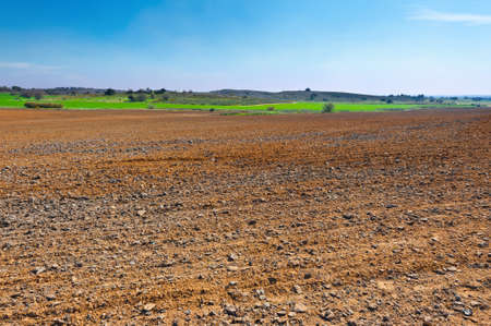 Poor Stony Soil after the Harvest in Israelの写真素材
