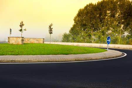 Circular Square in the Morning Mistの写真素材