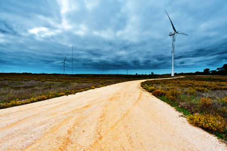 Modern Wind Turbines Producing Energy in Portugal