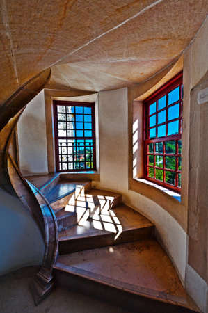 Spiral Staircase Leading Upstairsのeditorial素材