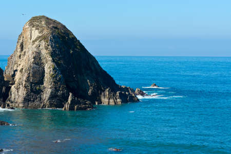 Rocky Coast of Atlantic Ocean in Portugalの写真素材