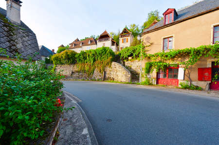 Deserted Street of the French City in Lemousinの写真素材