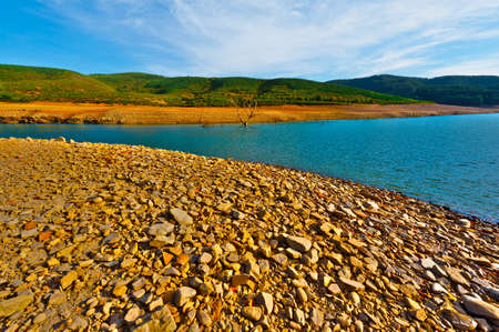 River on the Bottom of Canyon in the Cantabrian Mountainの写真素材