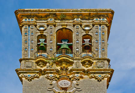 Belfry of the Medieval  Catholic Church in Arcos, Spainの写真素材