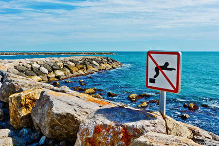 Breakwater Protecting the Beaches of the French Rivieraの写真素材