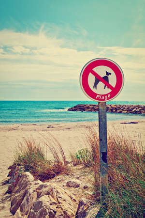 Prohibitory Sign on the Beaches of  French Rivieraの写真素材