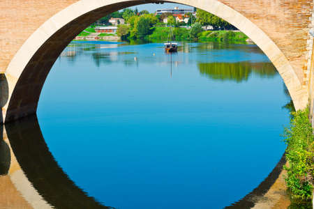 Span of the Bridge in  French City of Terrasson