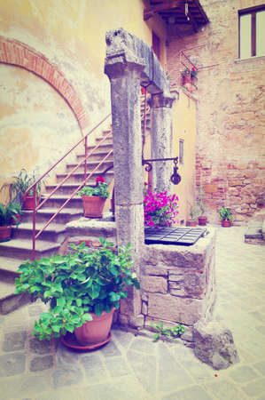 Ancient Well in Courtyardの写真素材