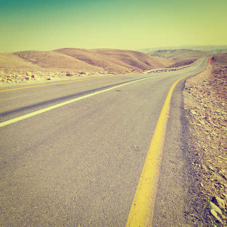 Meandering Road in Sand Hills of Judean Mountain