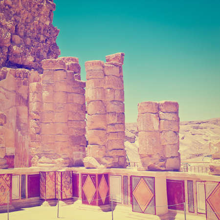 Ruins of the Fortress Masada,の写真素材