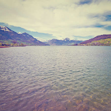 Lake Sarner in  Switzerlandの写真素材
