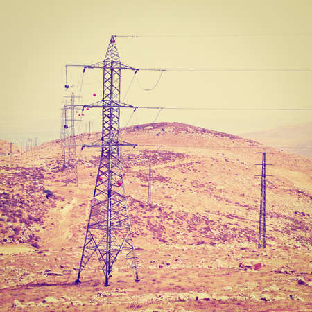 High-voltage Power Lines in Samariaの写真素材