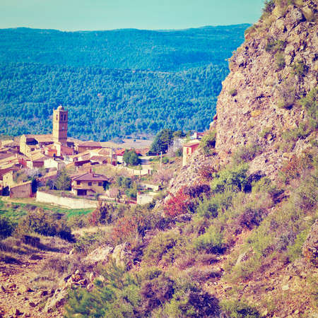 Spanish Medieval Town in The Pyreneesの写真素材