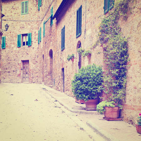narrow alley  in the italian cityの写真素材