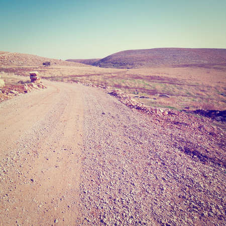 dirt road in the judean mountains in israelの写真素材
