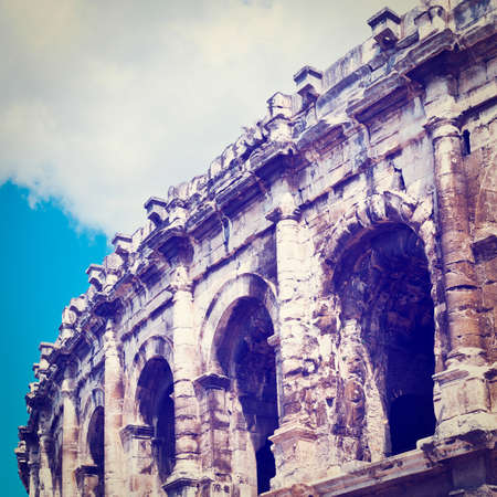 Detail of the Roman %u0421oliseum in Nimesの写真素材