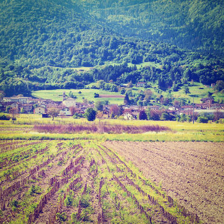 village high up in the italian alps,の写真素材