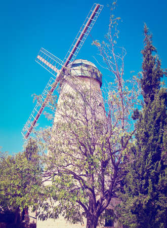 Montefiore Windmill in Jerusalem, Israel,の写真素材