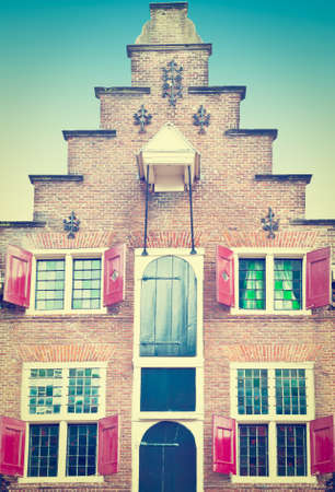 The Flemish Gable in the Dutch City of Amersfoort, Retro Effectの写真素材