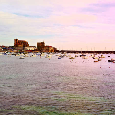 Boats in a Quiet Harbor on the Atlantic Coast of Spain