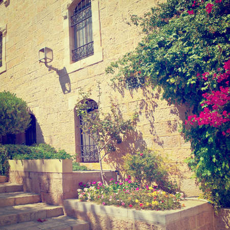 Area of Old Restored Jerusalem on a Sunny Dayの写真素材