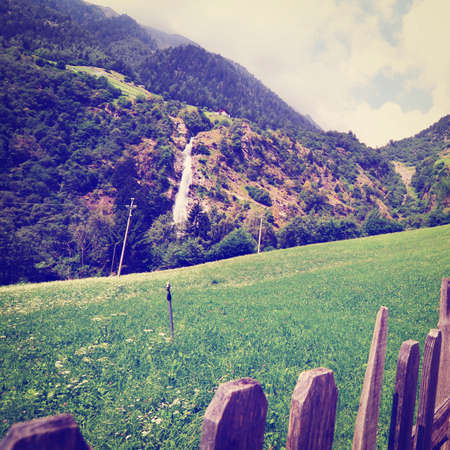 Big Waterfall  in the Italian Alpsの写真素材