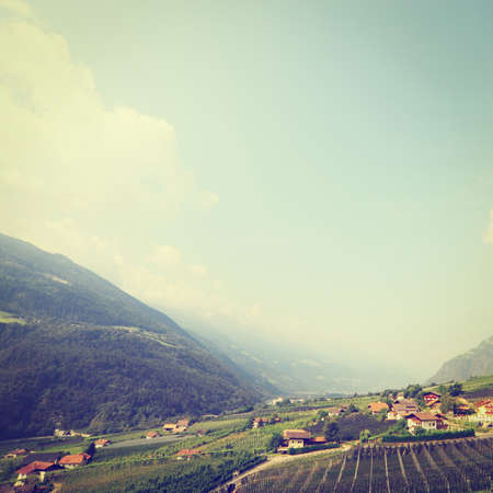  Village High Up in the Italian Alpsの写真素材