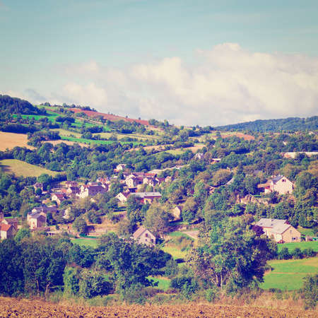 Village High Up in the French Alpsの写真素材