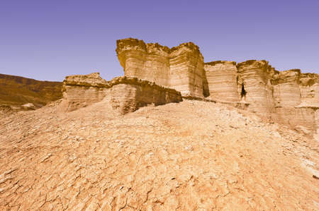 Sandy Canyon of the Negev Desert in Israelの写真素材