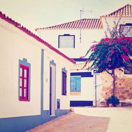 Square in the Medieval Portuguese City of Albufeira,  Effectの写真素材