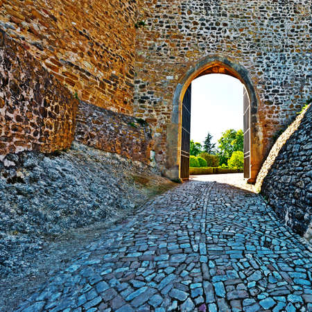 Gate of the Templar Castle in the Portugal City of Tomar