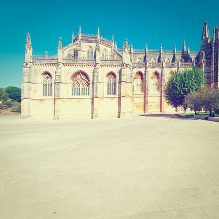 Catholic Cathedral in the Portuguese City of Batalhaの写真素材