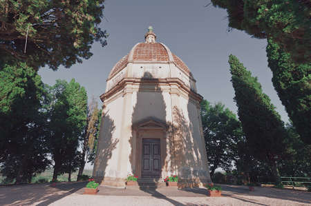 Small Church in Tuscany, Vintage Style Toned Pictureの写真素材