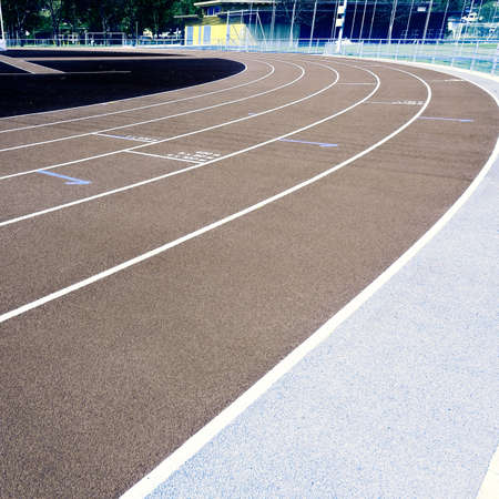 Running Tracks on the Stadium in Switzerland, Vintage Style Toned Picture