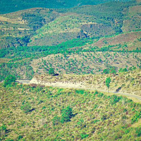 Winding Paved Road in the French Alpsの写真素材
