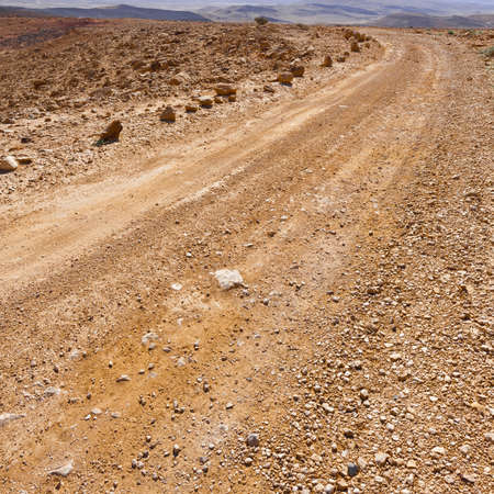 Dirt Road of the Negev Desert in the Evening
