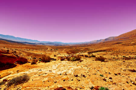 Rocky Hills of the Negev Desert in Israel at Sunset